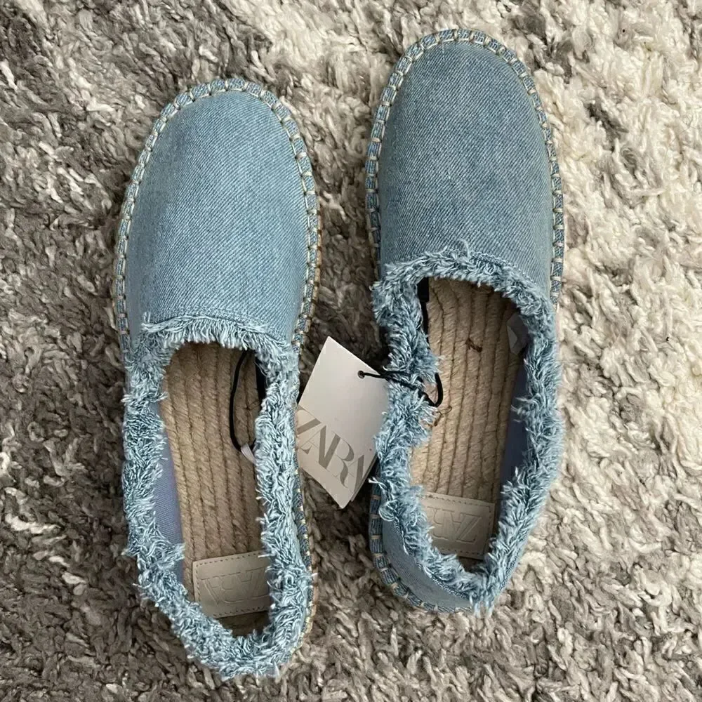 NWT Zara Denim Espadrilles